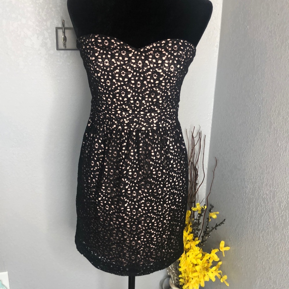 Forever 21 Black/Pink Lace Dress